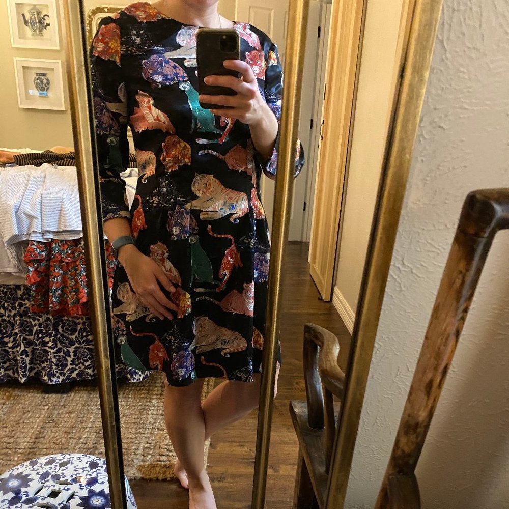Short Black & Colorful Zara Tiger Print Dress - Size M